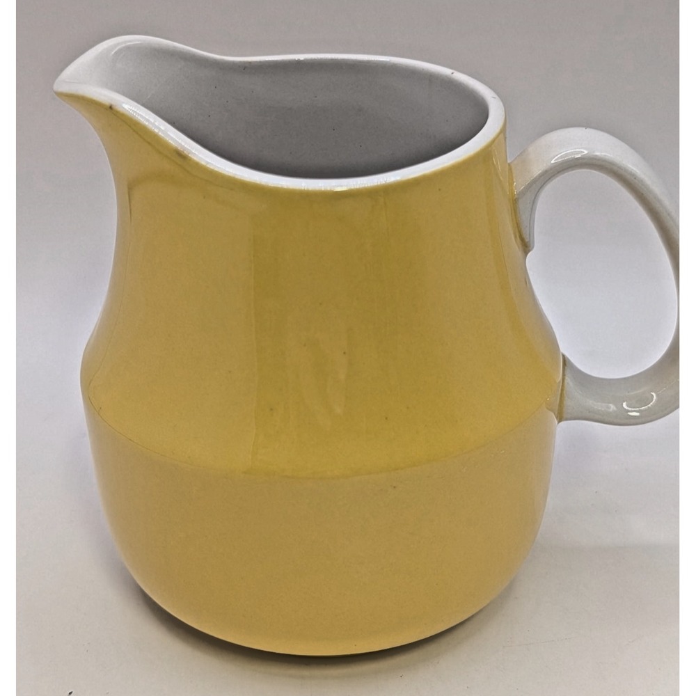 Mikasa Cera-Stone Creamer D1300 Daybreak Yellow Vintage MCM Japan 10 oz